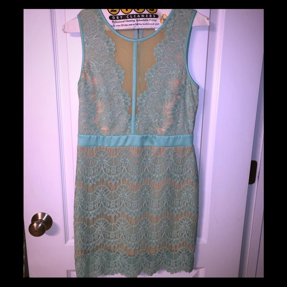 Aqua lace dress